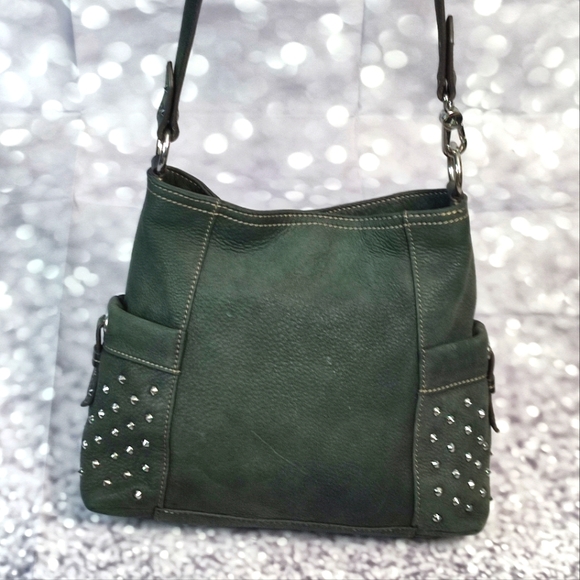 Aimee Kestenberg Studded Nubuck Leather Crossbody Shoulder Bag EUC - Picture 2 of 13